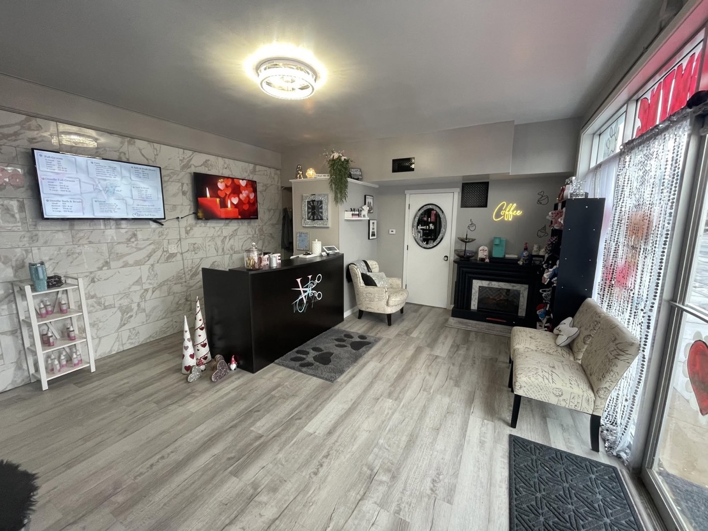Inside the Vanity Fur salon lobby and boutique